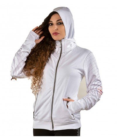 GANESHA Mantra UV Glow Psy Unisex Cotton Windproof Hoodie (White).