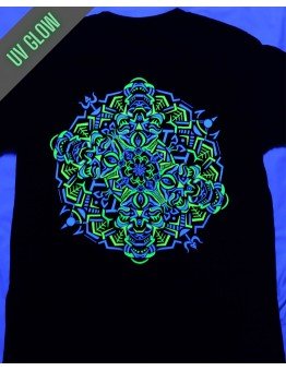 Mukut Mandala UV + Glow in Dark Psychedelic UNISEX T-Shirt