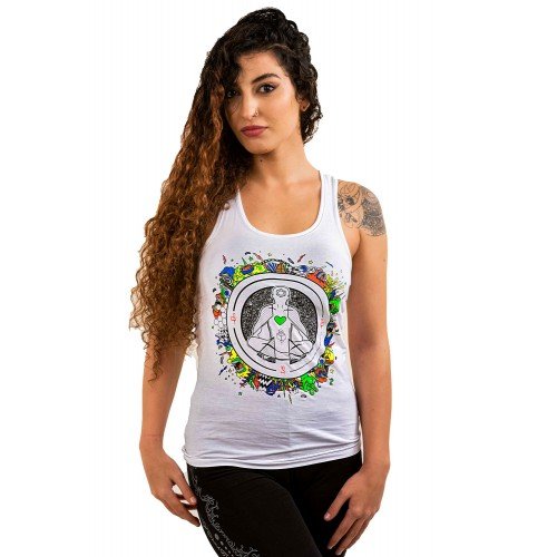 MEDITATE LEVITATE UV Glow Psy Women's Cotton Tank Top