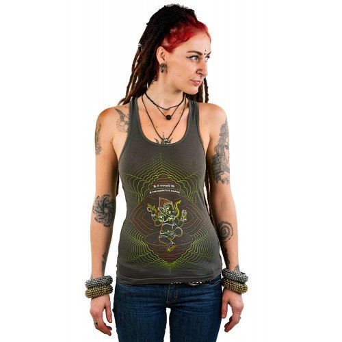 GANESHA Mantra UV Glow Psy Women's Cotton Tank Top