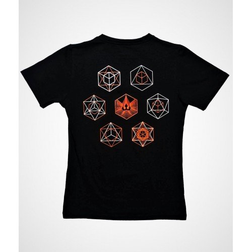 COSMIC BUILDING BLOCKS Sacred Geometry UV Glow Psy Womens Cotton T-shirt.